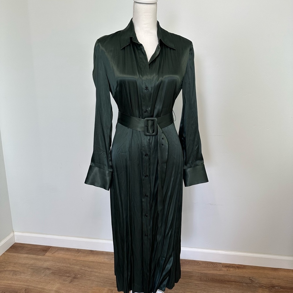ZARA Forest Green size M Midi Dress